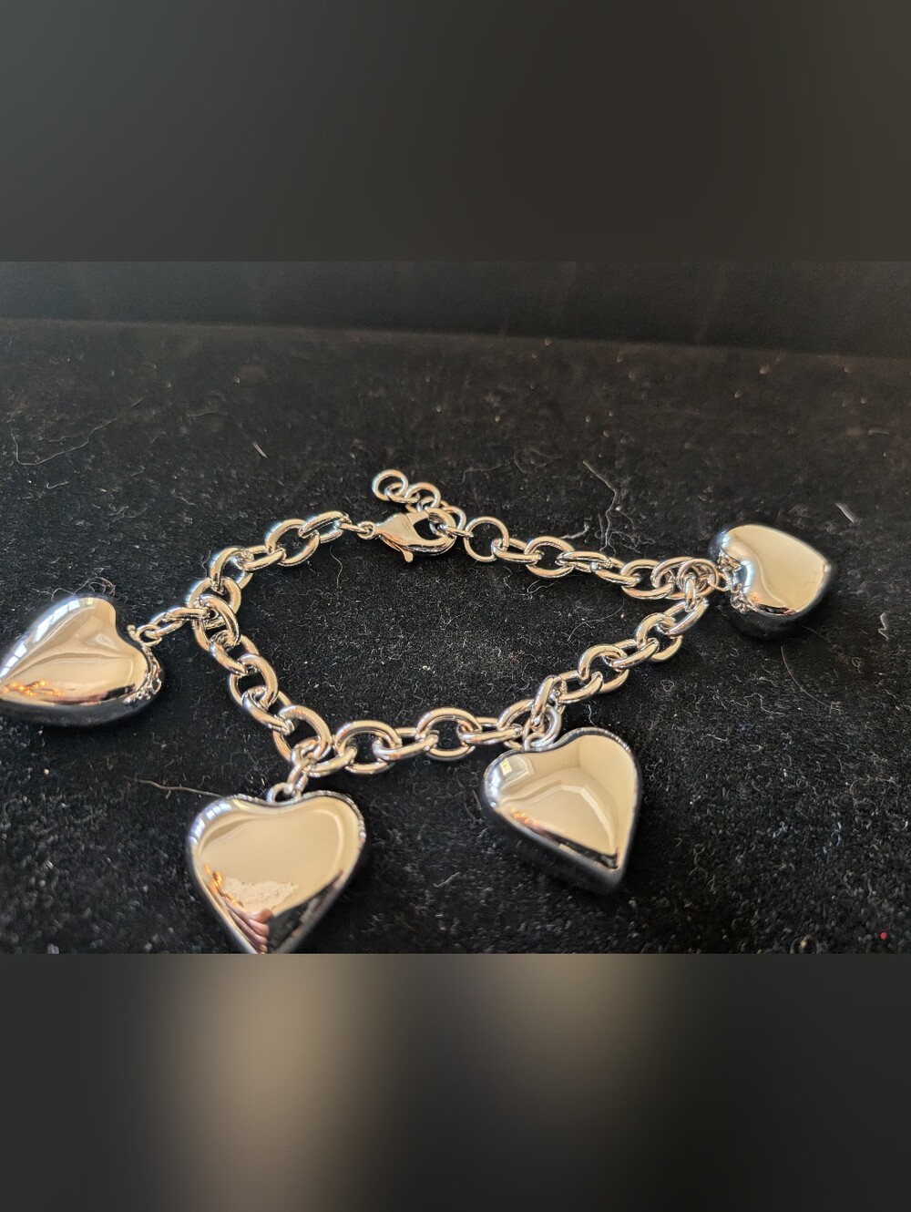 Silver Heart Charm Bracelet - Women Jewelry